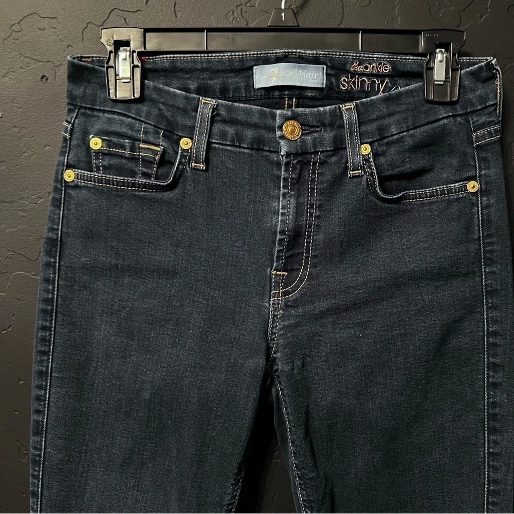 7 jeans B(AIR) ANKLE SKINNY IN STREAM Size:27 Color: Blue skinny jeans mid-rise - Picture 3 of 9